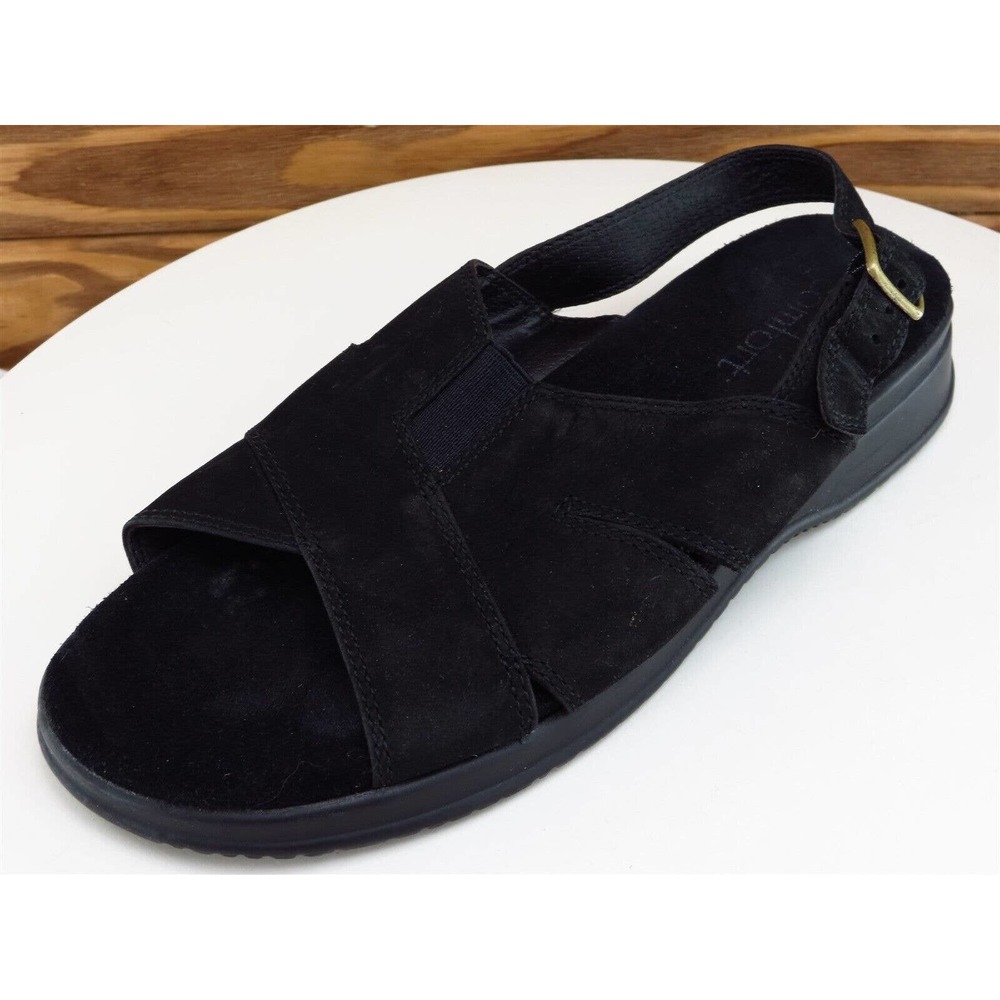 Simply Comfort Size 7 Sandal Slingback Black Leather Women M